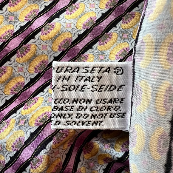 Gerlin Men's Striped Button-Down Italian 100% Silk Dressy Shirt, Size 16.5/42 - Picture 7 of 7